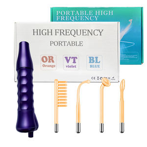 Venta al por mayor de fábrica, Varita púrpura de mano de alta frecuencia, máquina de electroterapia para el cuidado de la piel y el rostro con darsonvals, 4 tubos de vidrio - Product Image 2