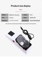 Aiguiseur de couteaux électrique portable double face avec 3 pierres à aiguiser