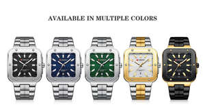 Reloj de Cuarzo CURREN 8479 para Hombre, Diseño de Dibujos Animados, Simple, para Negocios, Resistente al Agua 3BAR, Correa de Acero Inoxidable Cuadrada, Manecillas Luminosas 2026 - Product Image 6