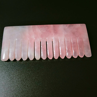 Peigne à cheveux en quartz rose naturel HY, outil de massage Gua Sha