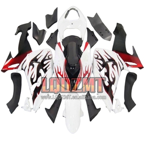 Cuerpo de inyección para <span class=keywords><strong>KAWASAKI</strong></span> NINJA <span class=keywords><strong>ZX</strong></span> <span class=keywords><strong>10</strong></span> <span class=keywords><strong>R</strong></span> 10R 1000 CC ZX10R 06 07 51LQ.40 ZX1000 2006 <span class=keywords><strong>2007</strong></span> Kit de carenado OEM de llamas rojas - Product Image 1