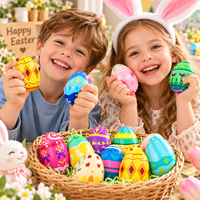 Jouets Squishy Œufs de Pâques en Gros, Jouets Sensoriels Colorés à Presser Anti-Stress, Cadeaux de Panier de Pâques pour Enfants