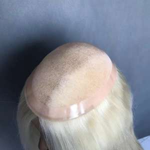 Extensiones de Cabello Natural Brasileño Remy con Base de 6x8", 7x9", 8x10", 14 Pulgadas, Trama Recta, Mono, 130% de Densidad, Nudos Invisibles para Mujer - Product Image 3