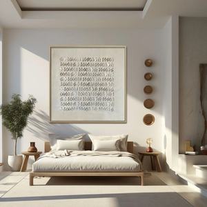 Arte Mural 3D Cuadrado, Pintura Abstracta de Animales Estilo Wabi-Sabi, Arte Mural en Lienzo Pintado a Mano, Arte Mural Contemporáneo - Product Image 4