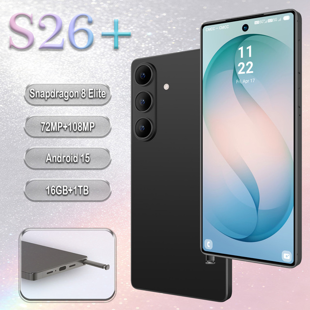 S26 Ultra Global Version 2026 Android Smart 5G Phone 16GB 1TB 7.3 Inch Large Battery 108MP Camera Unlocked Dual