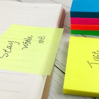 Blocs-notes autocollants transparents en plastique PET personnalisés, 3x3 pouces, carrés, colorés, réutilisables, vente en gros