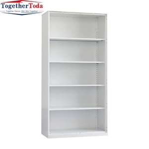 Meuble de rangement moderne en métal à étagères ouvertes, écologique et durable, pour dossiers et magazines, avec étagères réglables, idéal pour chambre et école - Product Image 1