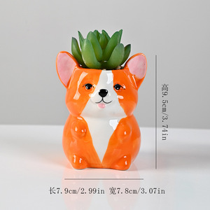 <span class=keywords><strong>Maceta</strong></span> <span class=keywords><strong>de</strong></span> cerámica con diseño <span class=keywords><strong>de</strong></span> perro Corgi <span class=keywords><strong>de</strong></span> dibujos animados, <span class=keywords><strong>maceta</strong></span> para suculentas, <span class=keywords><strong>maceta</strong></span> con diseño <span class=keywords><strong>de</strong></span> cachorro. - Product Image 3