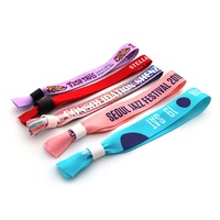Pulseras de Tela Personalizadas de Un Solo Uso con Cierre Deslizante para Eventos, Pulseras de Poliéster para Festivales, Hechas en China