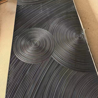 Panneau mural 3D moderne noir en MDF, résistant à l'humidité, revêtement artistique circulaire pour salle de sport