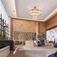 Nouveau lustre en cristal de style chinois, luminaire de plafond moderne minimaliste pour salon, salle à manger, hôtel, restaurant