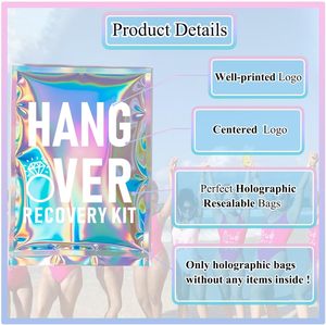 Paquete <span class=keywords><strong>de</strong></span> 10 Bolsas Holográficas Reutilizables para Kits <span class=keywords><strong>de</strong></span> Recuperación <span class=keywords><strong>de</strong></span> la Resaca, para Fiestas <span class=keywords><strong>de</strong></span> <span class=keywords><strong>Despedida</strong></span> <span class=keywords><strong>de</strong></span> <span class=keywords><strong>Soltera</strong></span> y Kits <span class=keywords><strong>de</strong></span> Cumpleaños (5" X 7") - Product Image 3
