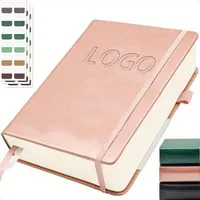 Carnet A5 personnalisé à reliure cousue en cuir PU, pages épaisses, élégant, papeterie cadeau, ligné, vierge, à pois, quadrillé