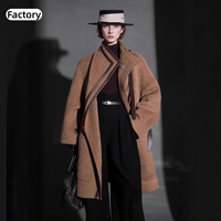 Manteau en Laine d'Alpaga Sulie pour Femme, Vente en Gros, Luxe, Vintage, Double Face, Épais, Tendance