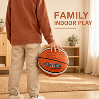 Ballon de basket Aiju Topteams, durable, léger, écologique, recouvert de tissu, silencieux, en mousse, taille 3/5/7, pour enfants, usage intérieur, loisirs.