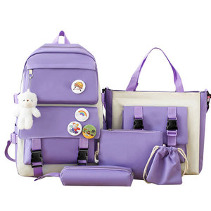 Gran Venta 2025 Al Por Mayor Moda Económica Juego de 5 Piezas Mochilas <span class=keywords><strong>Escolares</strong></span> de Poliéster <span class=keywords><strong>para</strong></span> <span class=keywords><strong>Niñas</strong></span> Adolescentes y Jóvenes - Product Image 3