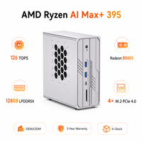Mini Estación de Trabajo AI MAX+395 con AMD Ryzen de 16 Núcleos y 32 Subprocesos, 128 GB de Memoria, Unidad SSD de 2 TB, Computadora para Juegos de Gran Tamaño