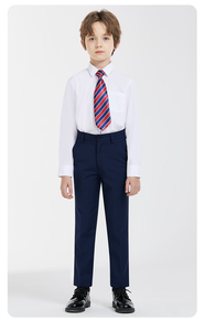 Pantalons en tissu extensible résistant aux plis pour garçons, couleur kaki et <span class=keywords><strong>noir</strong></span>, à assortir avec des chemises d'école, des blazers, des uniformes scolaires - Product Image 3