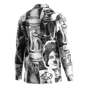 T-shirt d'été à manches longues pour homme, motif floral sublimé, style marin formel - Product Image 2