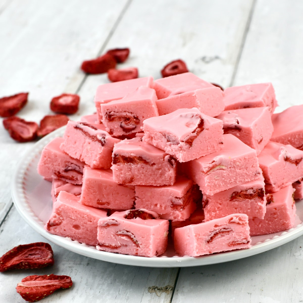 Freeze Dried Strawberry Fudge Made From Real Strawberries Light Creamy And Naturally Sweet Snack Perfect For Gifting Travel by SHUBHALAXMII FOOD INDUSTRY