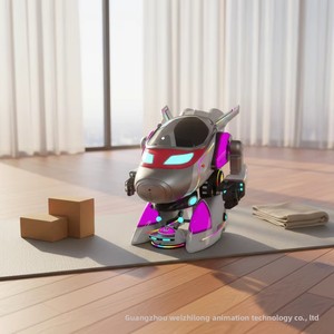 Robot Eléctrico de Fibra de Vidrio para Montar con Puerta Elevadora, Pistola de Burbujas y Rotación 360° para Parques al Aire Libre, Juego Independiente para 2 Jugadores - Product Image 2