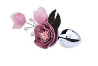 Produit phare : Plug anal en métal en forme de grande fleur de soie pour adultes, jeu érotique pour couples