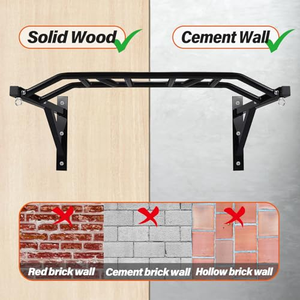 Fitness Steel Wall Mounted Heavy Duty Multi Grip <b>Pull</b> <b>up</b> <b>Bar</b> with 200kg Max Load Best Monkey <b>Bar</b> Chin <b>up</b> <b>Bar</b> - Product Image 4