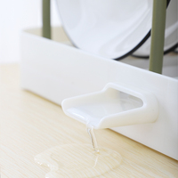 Égouttoir à vaisselle en plastique avec plateau de drainage, support de comptoir pour assiettes, organisateur pour la cuisine, égouttoir à assiettes et bols, rangement