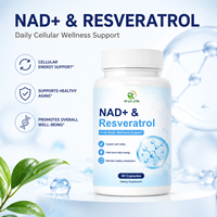 Capsules OEM NAD+ Resvératrol 120mg 300mg pour le Métabolisme Énergétique Cellulaire, Antioxydant, Soutien au Bien-être, 60 Capsules