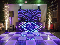 Station de DJ portable avec façade, support de bureau, écran LED vidéo et écran d'affichage pour cabine de DJ