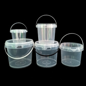 Nhà Máy Bán Buôn Cấp Thực Phẩm Xô Với Nắp Rõ Ràng Nhựa Xô Tùy Chỉnh Uống Sữa Chua Xô - Product Image 1