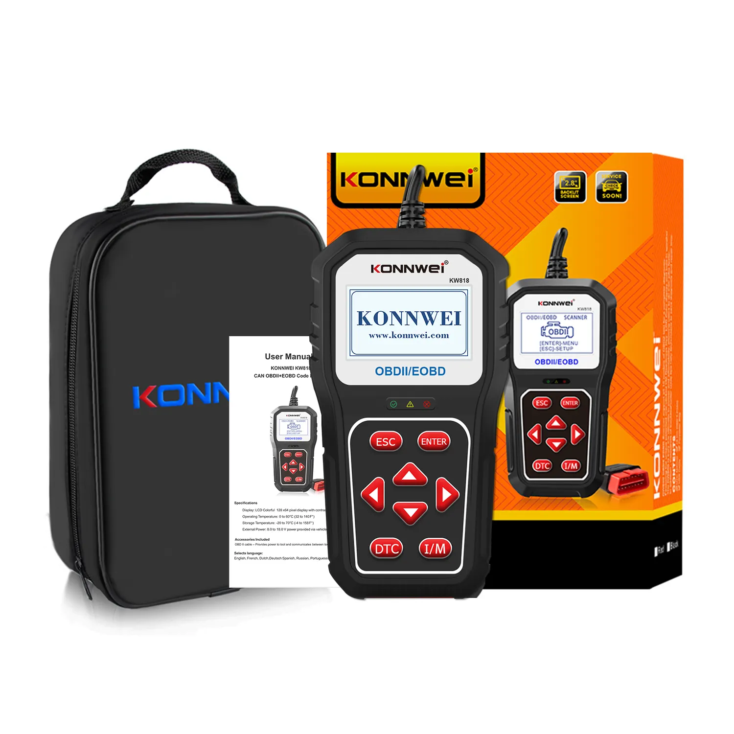 KW818 OBD2 EOBD Car Diagnosis Scanner Tool with Bluetooth Data Transfer function