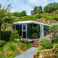 Capsule spatiale moderne de luxe Hôtel Mobile Préfabriqué Petite Maison avec cadre en acier Conteneur pour Camping Pods