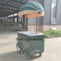 Chariot mobile de vente de glaces et de gelato LECONE Commercial Street, chariot à glaces, chariot de vente ambulant, congélateur en acier galvanisé 80-100L 220V 4 roues