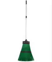Balai de jardin télescopique moderne à poils doux avec manche en aluminium et tête en PP, idéal pour l'extérieur