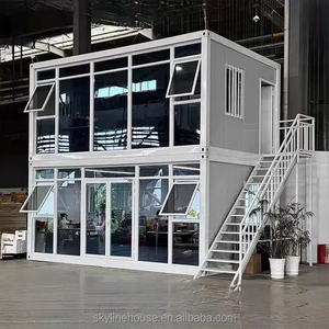 SKYLINE Modular Pré-fabricadas Container Casas com Principalmente Fachadas De Vidro Adequado para Uso Escritórios ou Hotéis Flatpack House - Product Image 4
