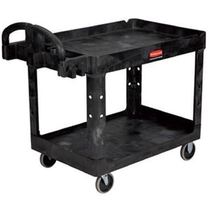Carrello Multiuso con Bordi S Fg450058bla Stile Sportivo Nero a 2 Ripiani, Carrello da Lavoro Resistente - Product Image 1