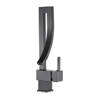 Robinet de cuisine moderne en laiton doré, pivotant, pour évier de comptoir, cascade d'eau chaude/froide, monocommande, en céramique, à poser sur le comptoir, garantie 5 ans