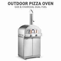 Four à pizza au gaz haut de gamme, moderne et luxueux, en acier inoxydable 304, à 2 brûleurs, pour cuisine extérieure