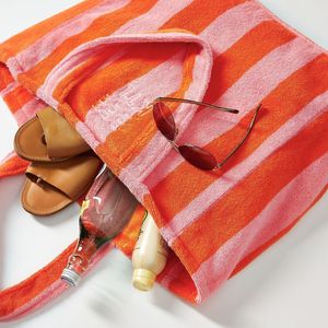 Túi xách đi biển, đi bơi, thể thao cỡ lớn nhiều ngăn, họa tiết sọc, dành cho nữ, có thể mang lên máy bay, làm túi cuối tuần, in logo tùy chỉnh - Product Image 4