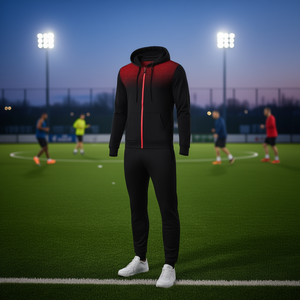 Conjunto de Sudadera con Capucha y Pantalones Deportivos Personalizados para Hombre, Tejido 100% Algodón, Secado Rápido, Ropa Deportiva de Invierno, Pantalones Casuales para Correr, Cierre Frontal Completo - Product Image 2