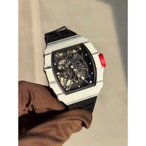 Classic Barrel-shaped 3501 Carbon Fiber Luxury Sapphire Crystal <b>Chronograph</b> Diver Watch Men's <b>Automatic</b> Mechanical Rubber - Product Image 2