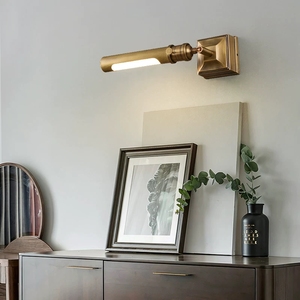 Lámpara de Pared con Marco de Fotos de Estilo Retro, Iluminación Lineal <span class=keywords><strong>para</strong></span> Colocar sobre Cuadros en Galerías, Foco de Cobre <span class=keywords><strong>para</strong></span> Obras de Arte y Pinturas - Product Image 1