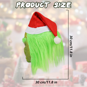 Máscara de Látex del Grinch Verde, Accesorio de Disfraz para Fiestas, Halloween, Navidad, Bar, Cubre Rostro, Gorro, Logotipo Personalizado, PC Ligero, Peludo - Product Image 2