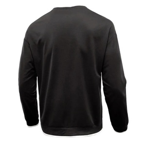 Camiseta de Manga Larga Personalizada, Ajustada, Color Negro Sólido, Cómoda, Transpirable, Antiarrugas, de Secado Rápido, con Cuello Redondo, de Poliéster - Product Image 6