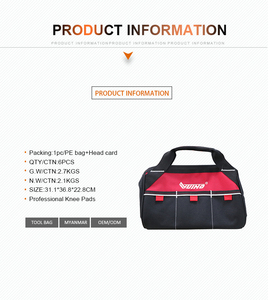 VUINO Electrician <b>Tool</b> <b>Bag</b>-Waterproof Plastic Adjustable Height 10-14 Pockets 300 lb Capacity Portable Heavy Duty - Product Image 6