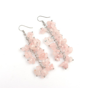 <span class=keywords><strong>Boucles</strong></span> <span class=keywords><strong>d</strong></span>'<span class=keywords><strong>oreilles</strong></span> pendantes Bohème en éclats de cristal naturel avec pompon, plaqué argent, faites à la main pour femme, <span class=keywords><strong>7</strong></span> <span class=keywords><strong>chakras</strong></span>, yoga, pierre naturelle - Product Image 4