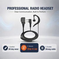 Casque oreillette LSENG Walkie Talkie G avec micro PTT, connecteur K 2 broches, compatible avec Kenwood TK3207 pour la sécurité