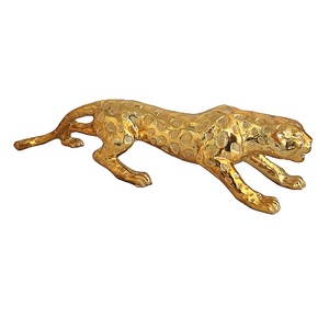 Handmade Modern Abstract Gold Panther Resin Statue Home Decoration Craft <strong>Ornament</strong> for Wall Use Gift for Friends and <strong>Family</strong> - Product Image 4