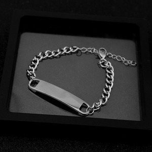 Hot Selling Wholesale Simple Popular Design <b>Chain</b> Bracelet Hiphop <b>Titanium</b> Steel Silver Plated Men's Bracelets Trendy Jewelry - Product Image 4